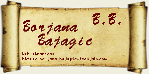 Borjana Bajagić vizit kartica